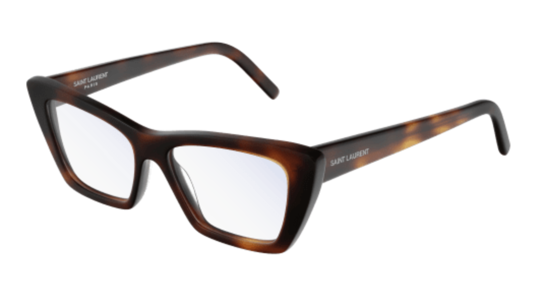 Saint Laurent SL 291 cateye eyeglasses in Havana Havana Transparent