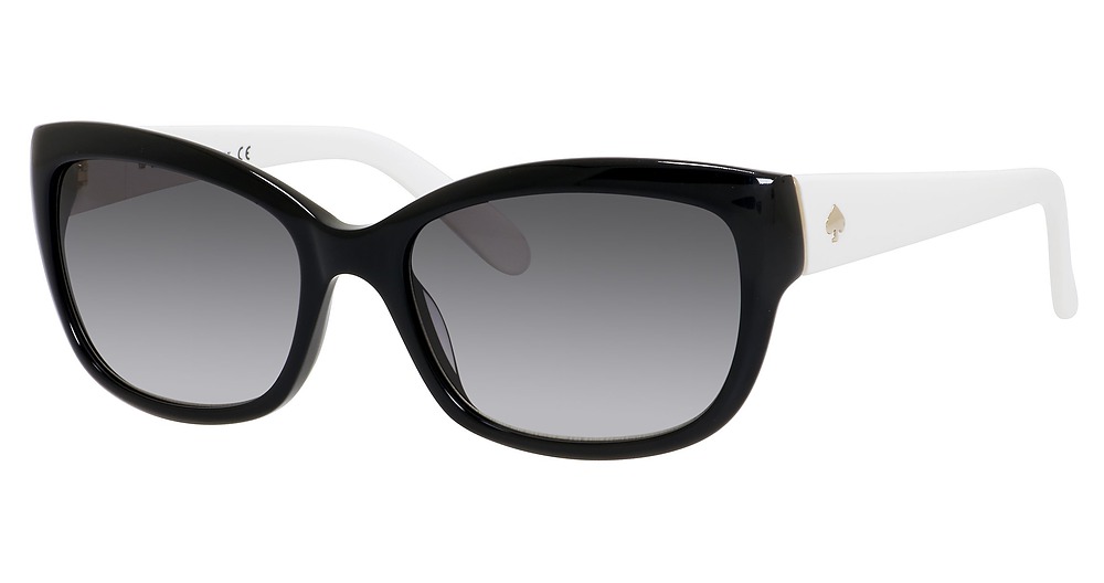 Kate Spade Johanna/S rectangle sunglasses in Black Ivory/Grey Gradient