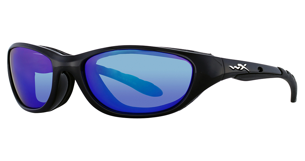 Gloss Black / Polarized Blue Mirror (Green)