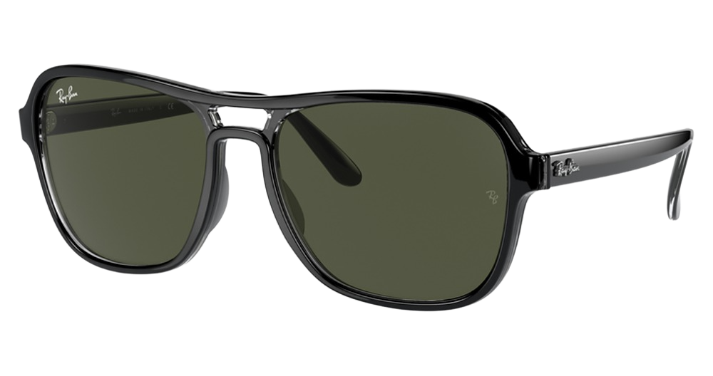 Ray-Ban RB4356 aviator sunglasses in Black Trasparent Black/Green