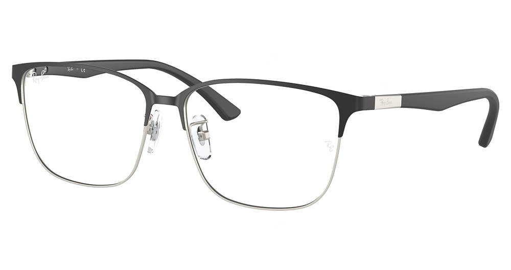 Ray-Ban RX6380D eyeglasses in Matte Silver on Black