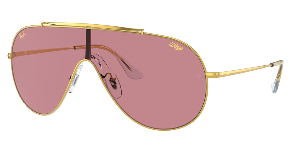 Ray-Ban RB3597 WINGS aviator sunglasses in Legend Gold/Pink