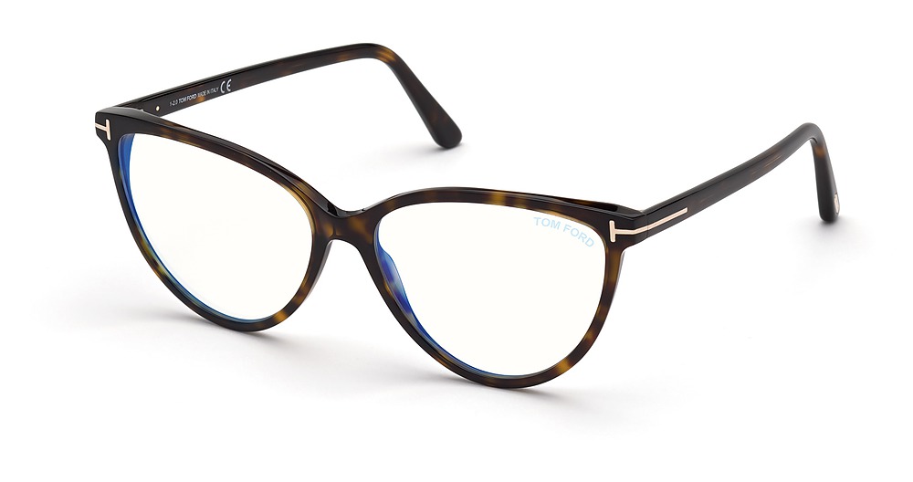 Tom Ford FT5743-B round eyeglasses in Dark Havana