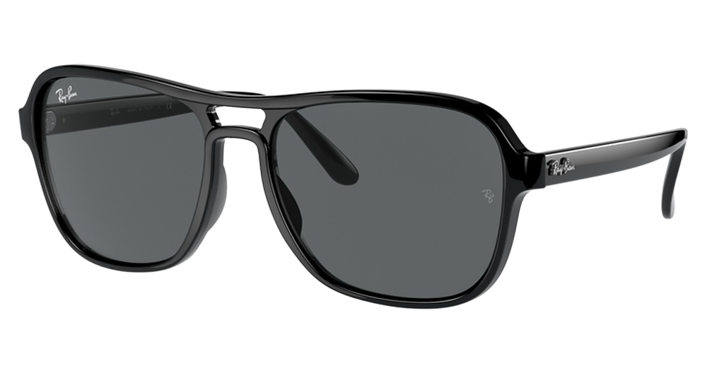 Ray-Ban RB4356 aviator sunglasses in Black/Dark Grey