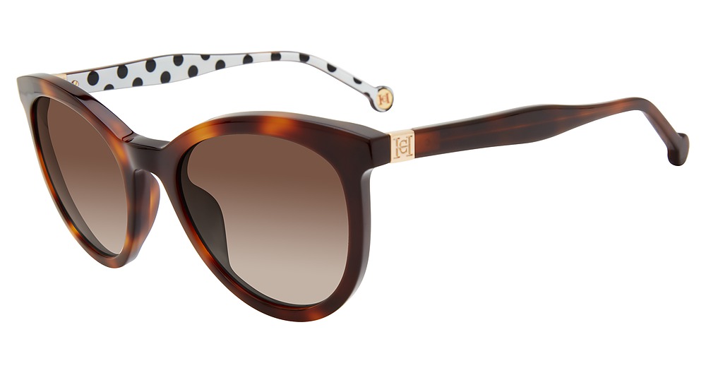 Carolina Herrera SHE887 round sunglasses in Tortoise 0752