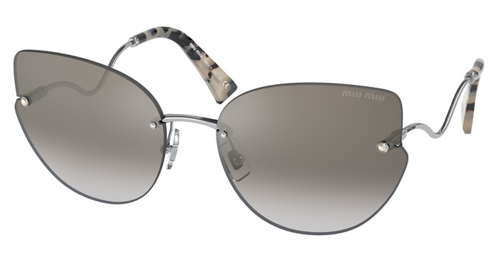 Miu Miu MU 51XS cateye sunglasses in Silver/Gradient Grey Mirror Silver
