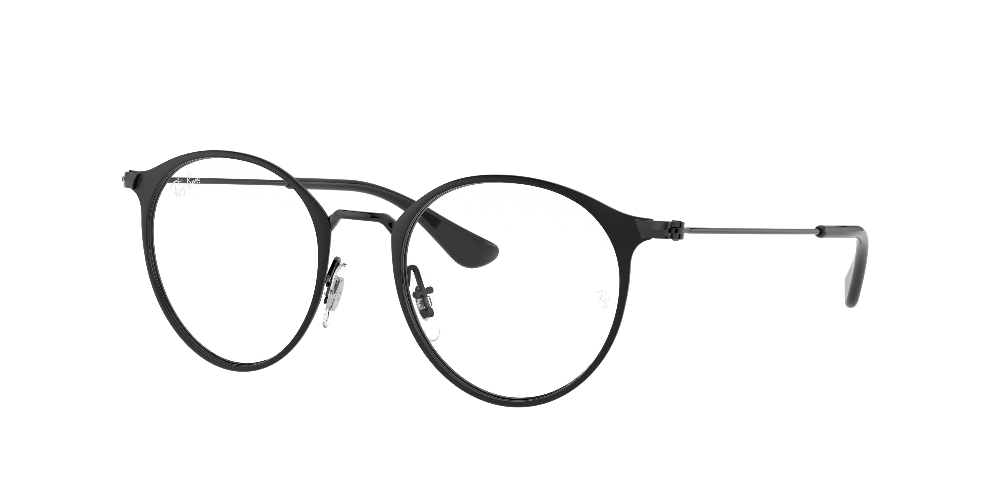 Ray-Ban RY1053 round eyeglasses in Black on Top Matte Black
