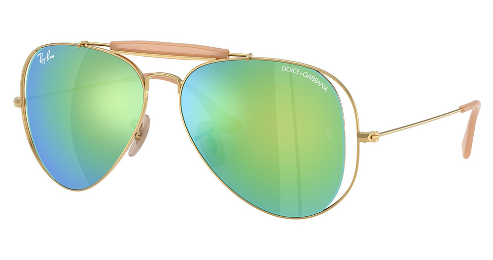 Ray-Ban RB3029M aviator sunglasses in Arista/Green Mirror Blue