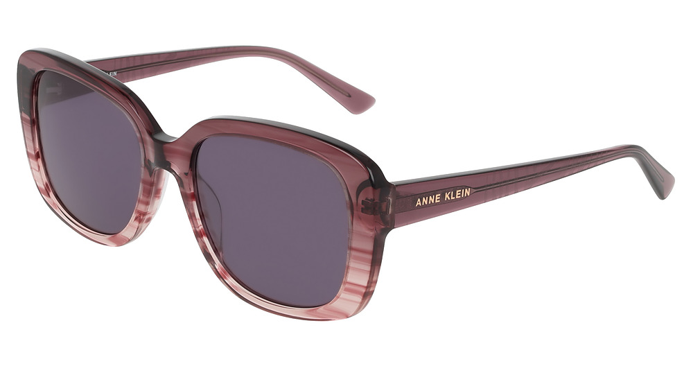 Anne Klein merlot gradient acetate rectangular sunglasses with burgundy-to-rose ombré effect