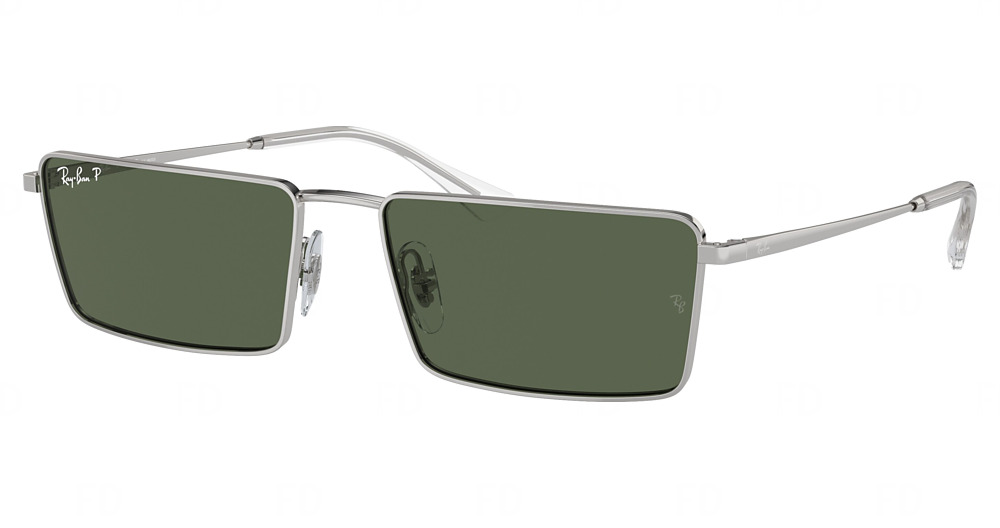 Ray-Ban RB3741 EMY sunglasses in Silver/Dark Green Polarized