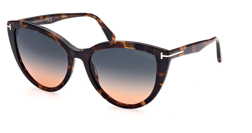 Tom Ford FT0915 cateye sunglasses in Coloured Havana/Gradient Green