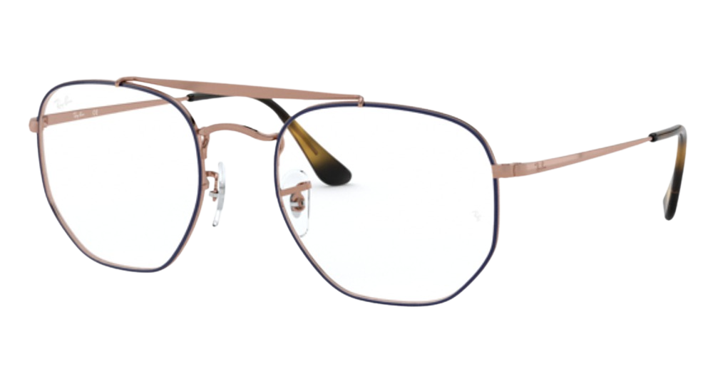 Ray-Ban RX3648V THE MARSHAL aviator eyeglasses in Blue on Copper