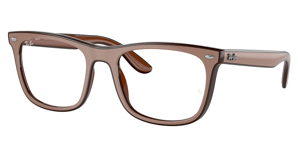 Ray-Ban RX7209 square eyeglasses in Beige Dark Brown Brown