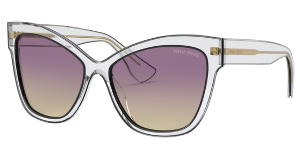 Miu Miu MU 08VS cateye sunglasses in Transparent/Yellow Gradient Violet