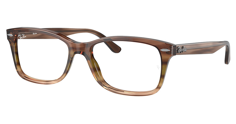 Ray-Ban RX5428F round eyeglasses in Striped Brown Gradient G