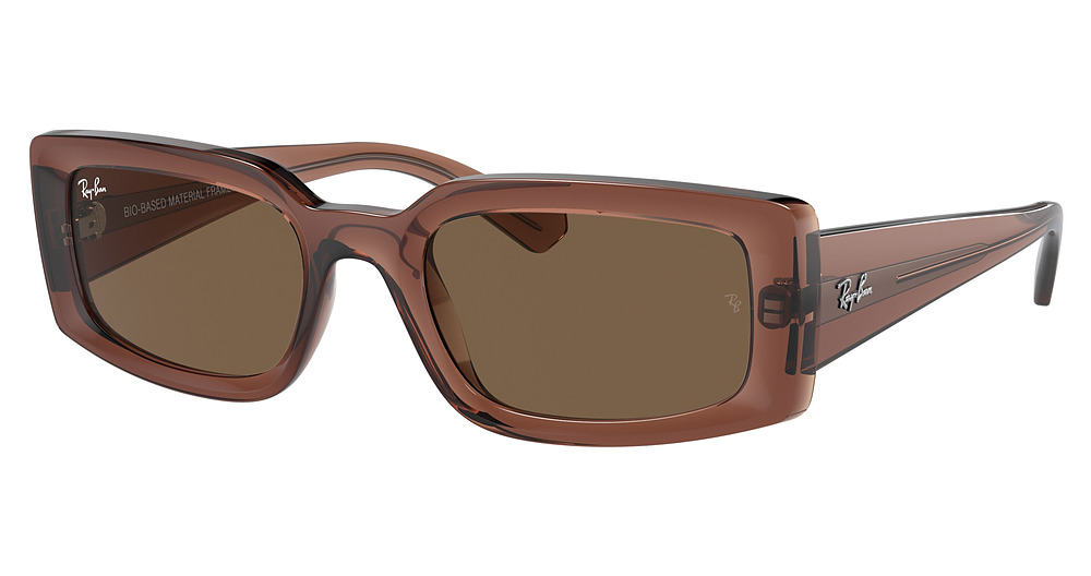 Ray-Ban RB4395F KILIANE rectangle sunglasses in Transparent Brown/Dark Brown