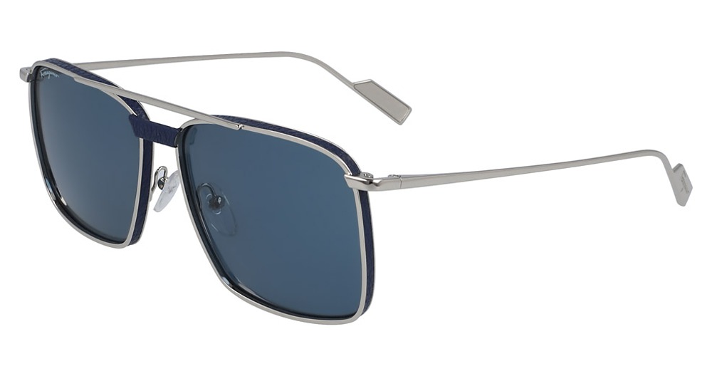 (030) PALLADIUM/BLUE LEATHER