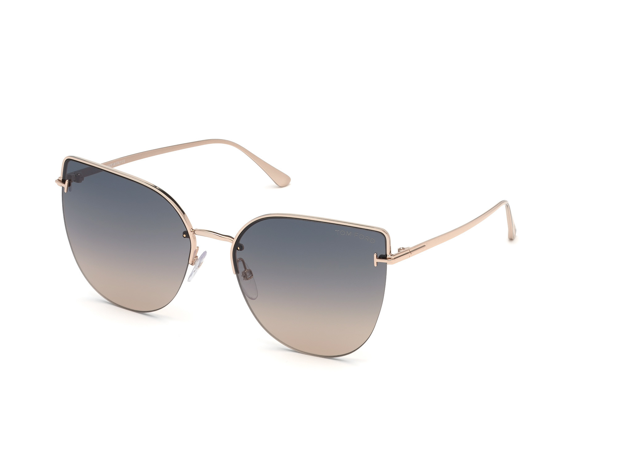 Shiny Rose Gold/ Gradient Grey Lenses