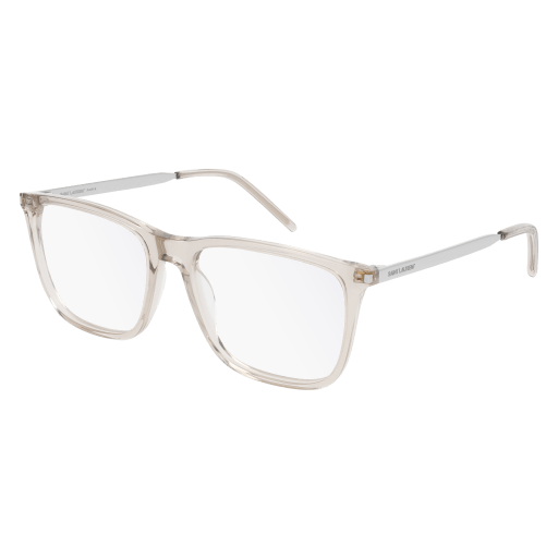Saint Laurent SL 345 rectangle eyeglasses in Brown Silver Transparent