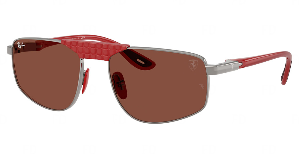 Ray-Ban RB3776M square sunglasses in Gunmetal/Red