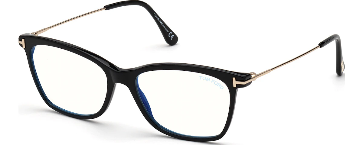 Shiny Black/ Blue Block Lenses