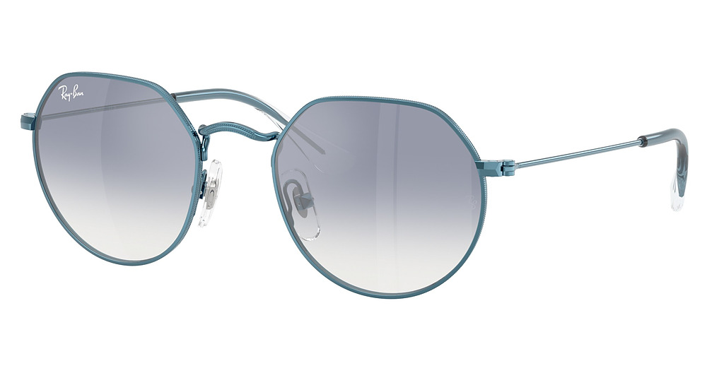 Ray-Ban RJ9565S JUNIOR JACK round sunglasses in Light Blue/Clear Gradient Blue Mirror Silver