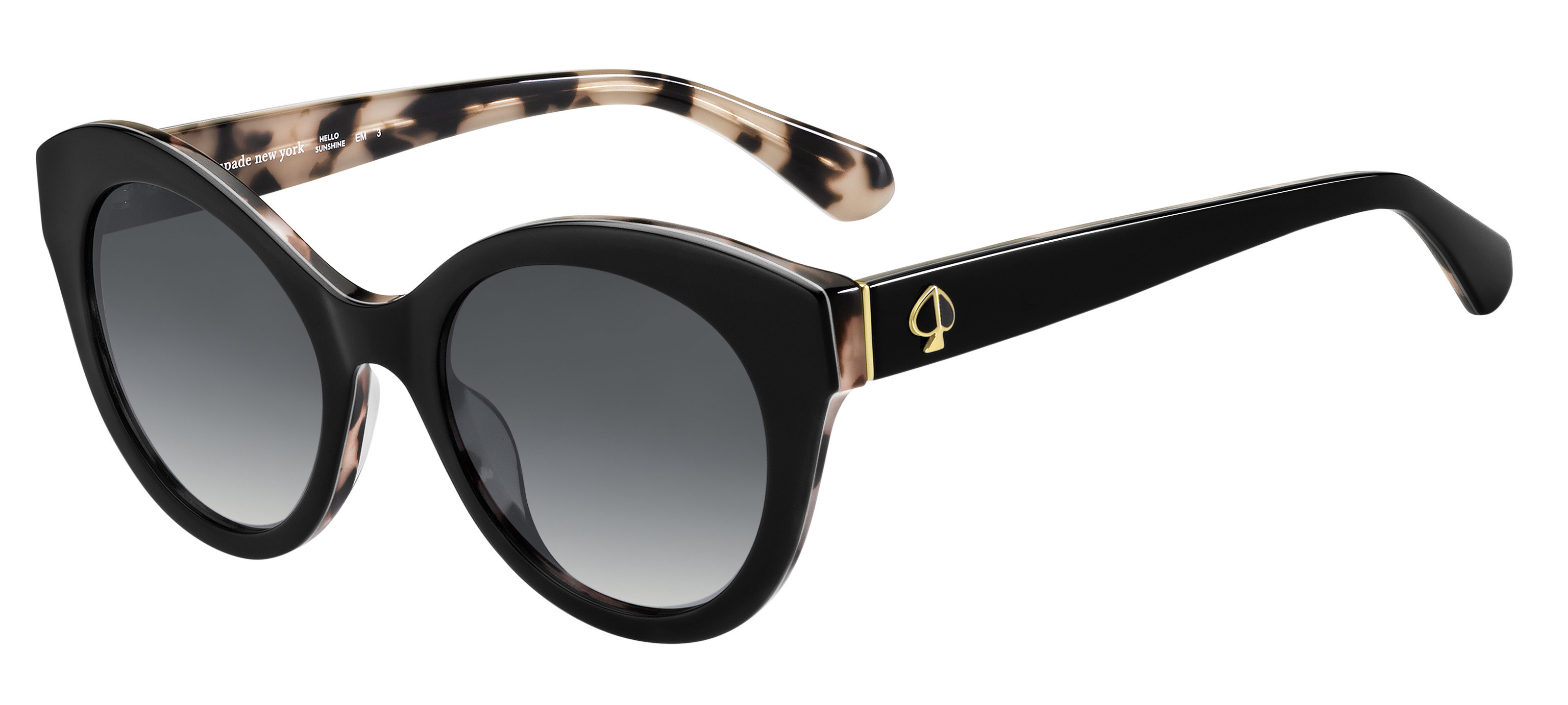Kate Spade Karleigh/S round sunglasses in Black Pink Havana (9 O Dark Grey Gradient)