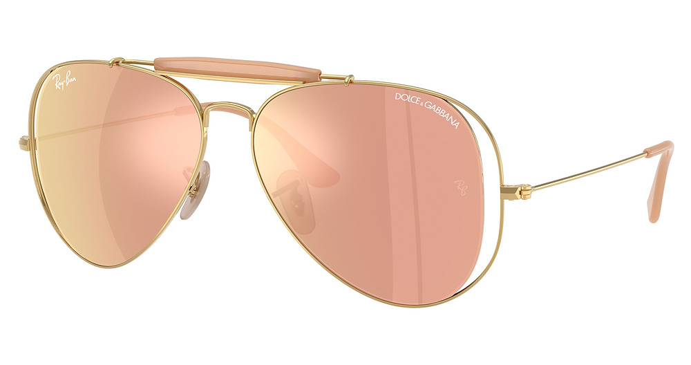 Ray-Ban RB3029M aviator sunglasses in Arista/Dark Brown Mirror Rose Gold