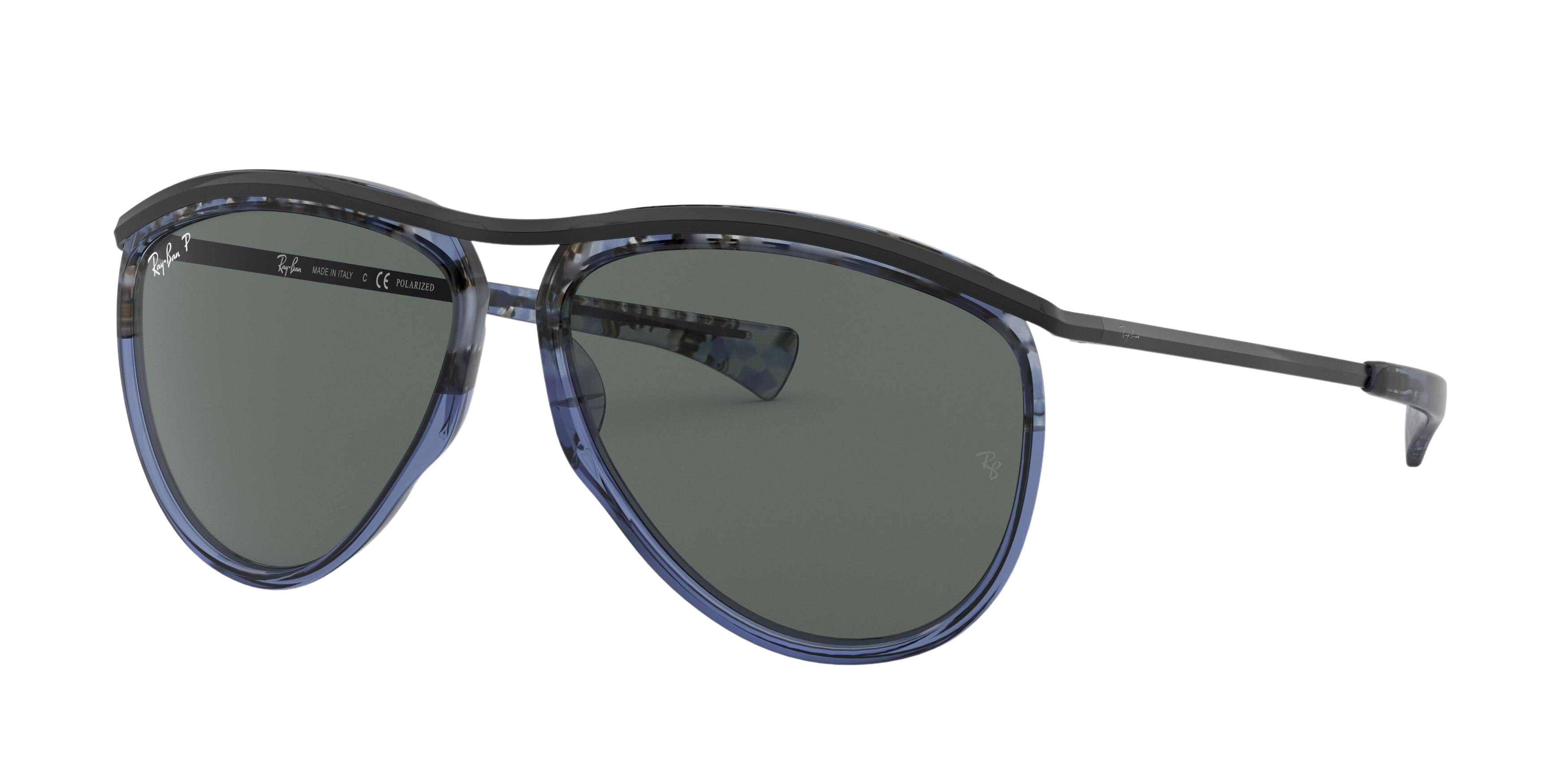 Ray-Ban RB2219 round sunglasses in Gradient Havana Blue