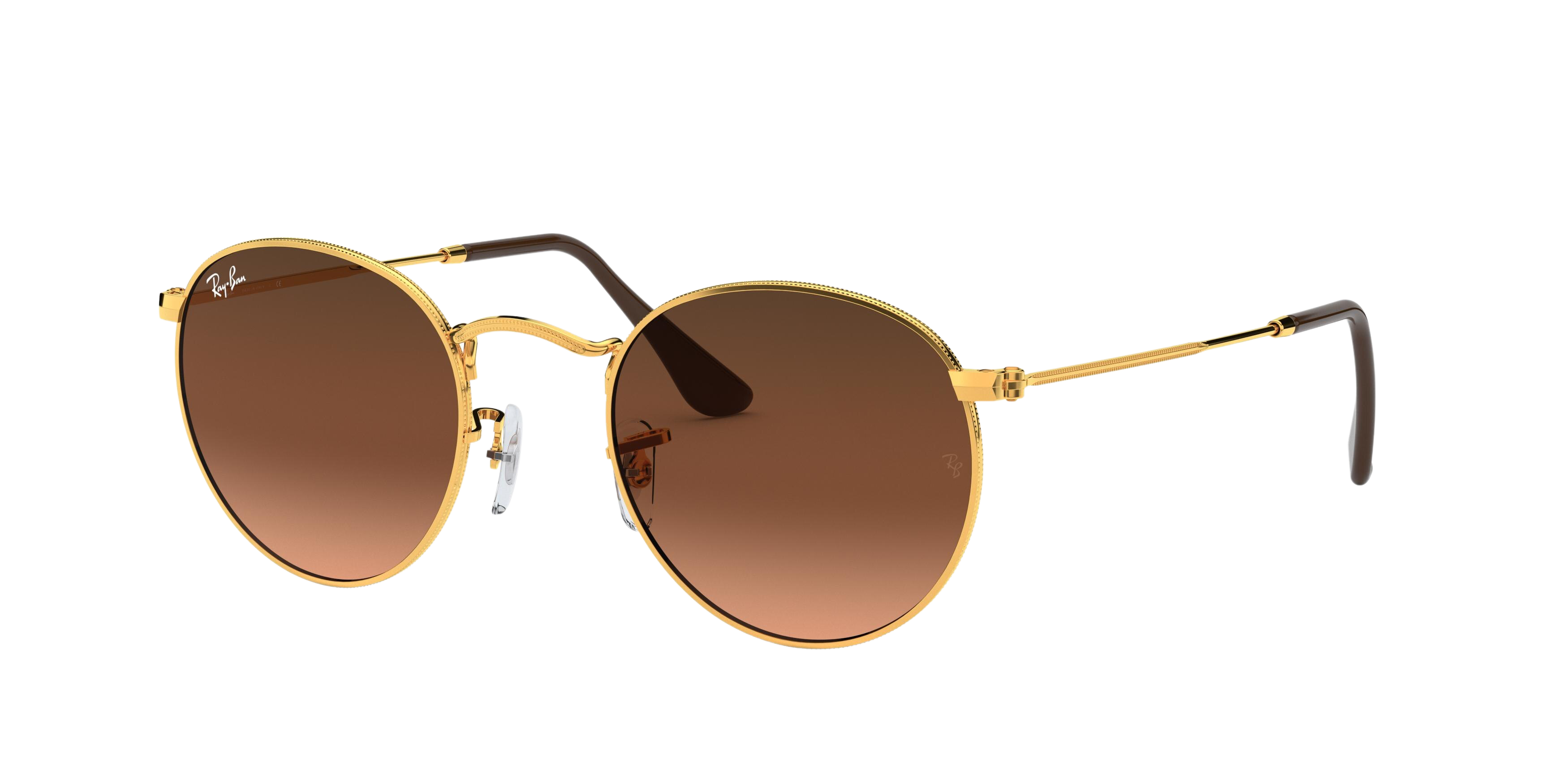 Ray-Ban RB3447 round sunglasses in Shiny Light Bronze