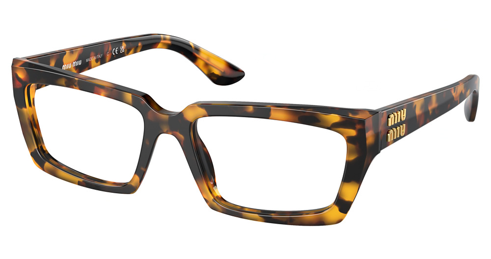Miu Miu MU 04XV rectangle eyeglasses in Honey Havana
