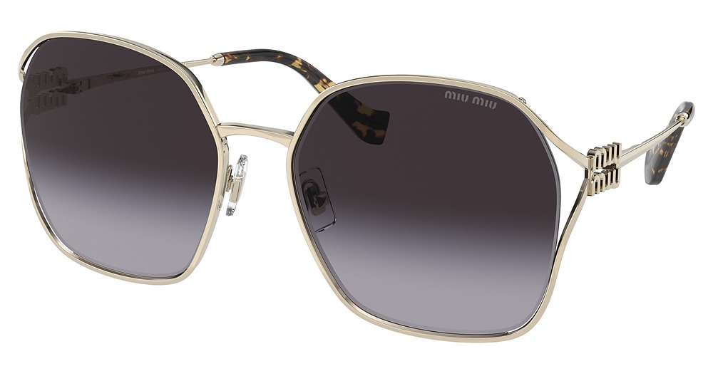Miu Miu MU 52WS round sunglasses in Pale Gold/Grey Gradient