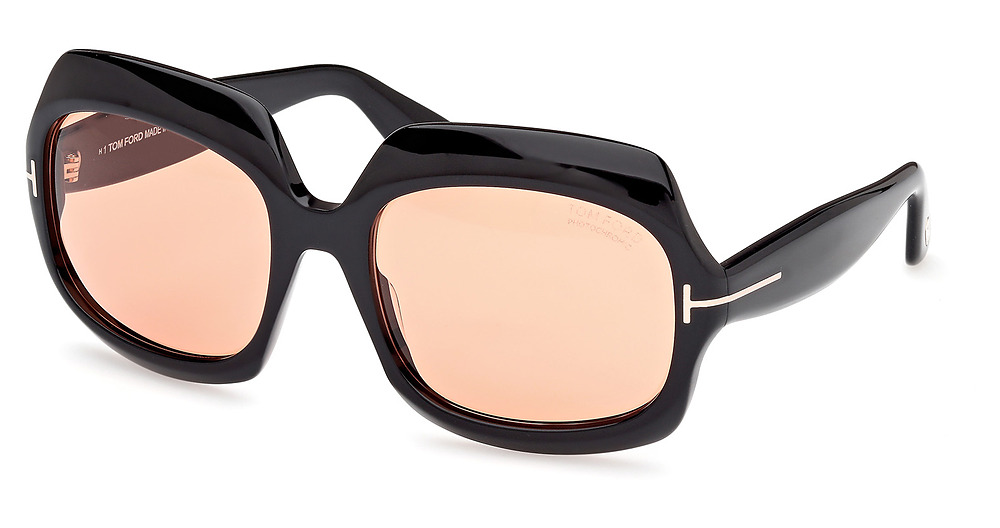 Tom Ford FT1155 irregular sunglasses in Black/Other/Brown