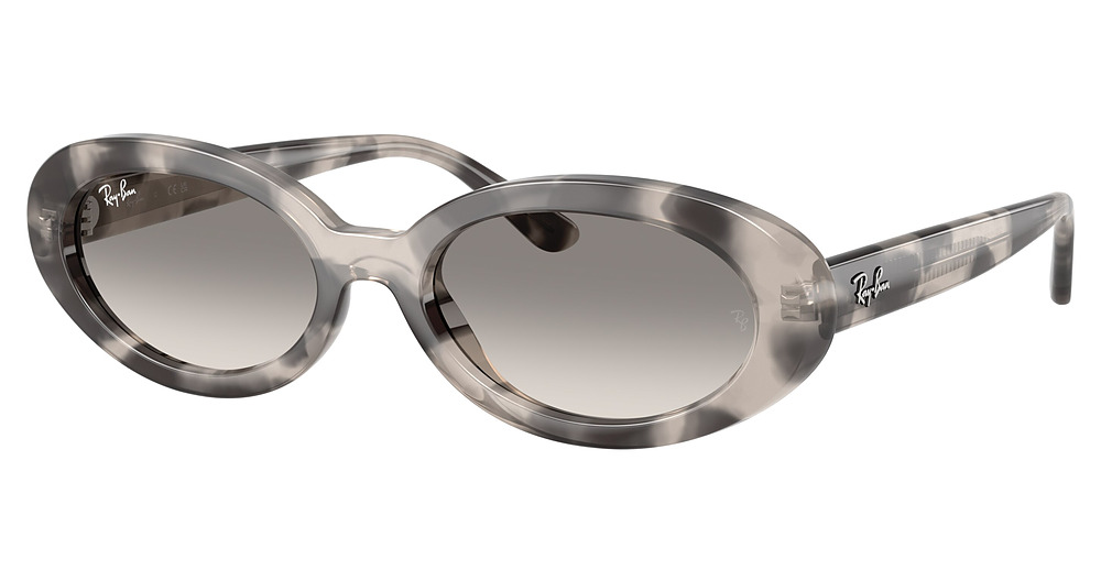 Ray-Ban RB2223F round sunglasses in Opal Grey Havana/Clear Gradient Grey