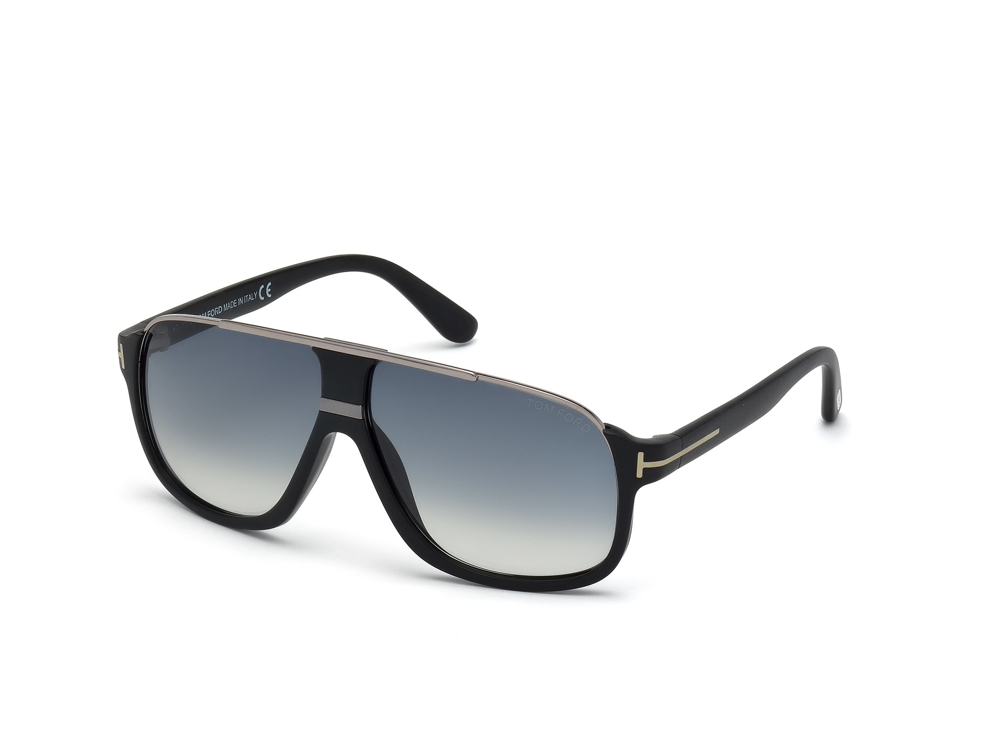 Matte Black, Shiny Dark Ruthenium Details / Gradient Blue Lenses