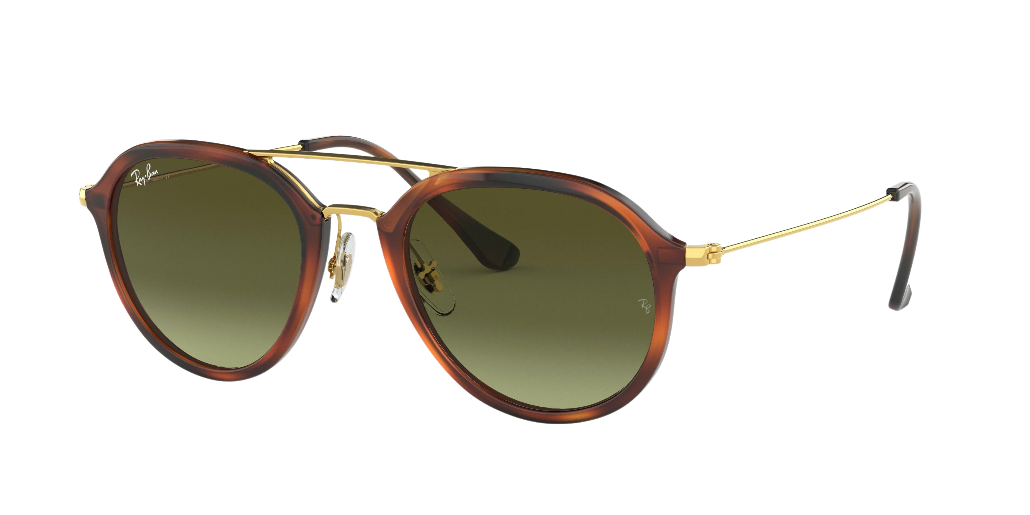 Ray-Ban RB4253 round sunglasses in Stripped Havana