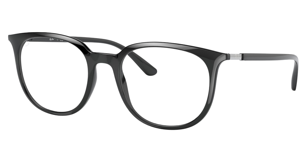 Ray-Ban RX7190 round eyeglasses in Black