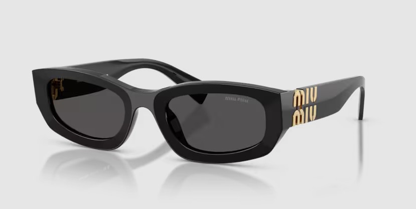 Miu Miu MU B04SF round sunglasses in Black/Dark Grey