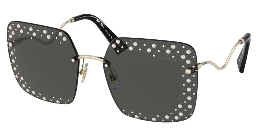 Miu Miu MU 52XS square sunglasses in Pale Gold/Dark Grey
