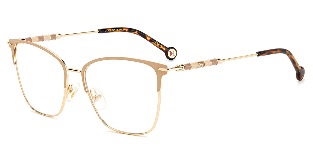 Carolina Herrera CH 0040 rectangle eyeglasses in Goldnude