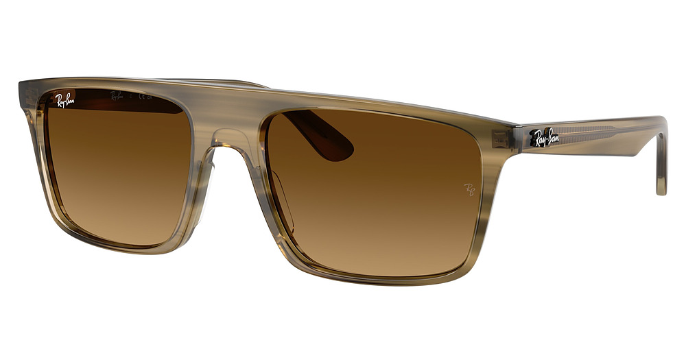 Ray-Ban RB2222F square sunglasses in Striped Green/Gradient Brown