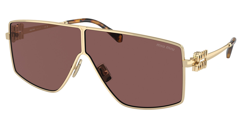Miu Miu MU 51ZS sunglasses in Pale Gold/Brown Mirror Internal Silver