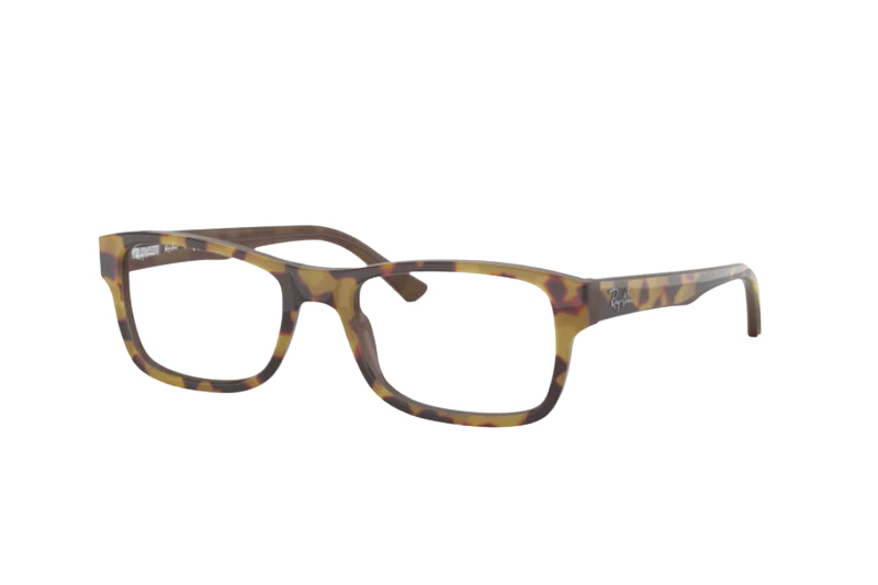 Ray-Ban RX5268 rectangle eyeglasses in Top Yellow Havana Onopal