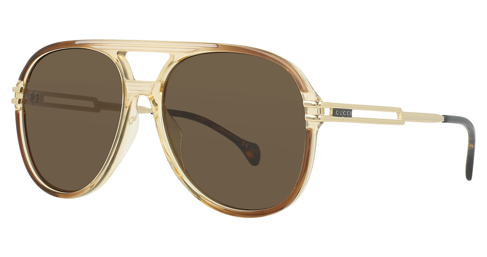 Gucci GG1104S aviator sunglasses in Brown Gold Brown/Brown
