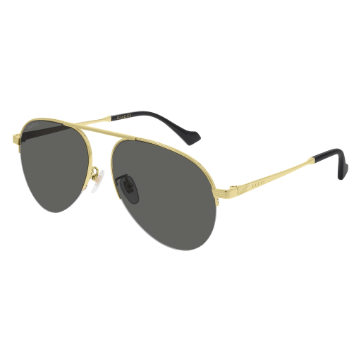 Gucci GG0742S aviator sunglasses in Gold Gold Grey/Nylon