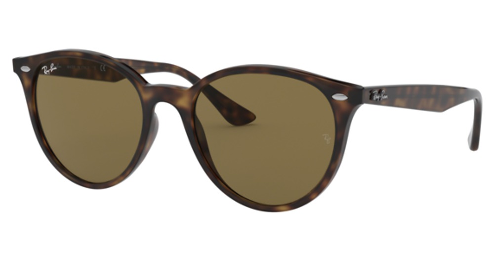 Ray-Ban RB4305F round sunglasses in Light Havana/Dark Brown