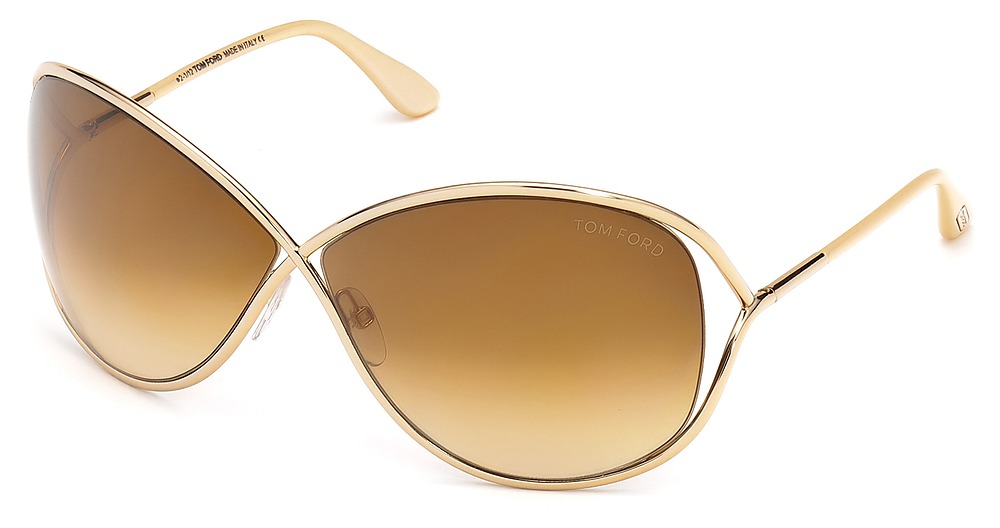 Tom Ford FT0130 irregular sunglasses in Shiny Rose Gold/Gradient Brown
