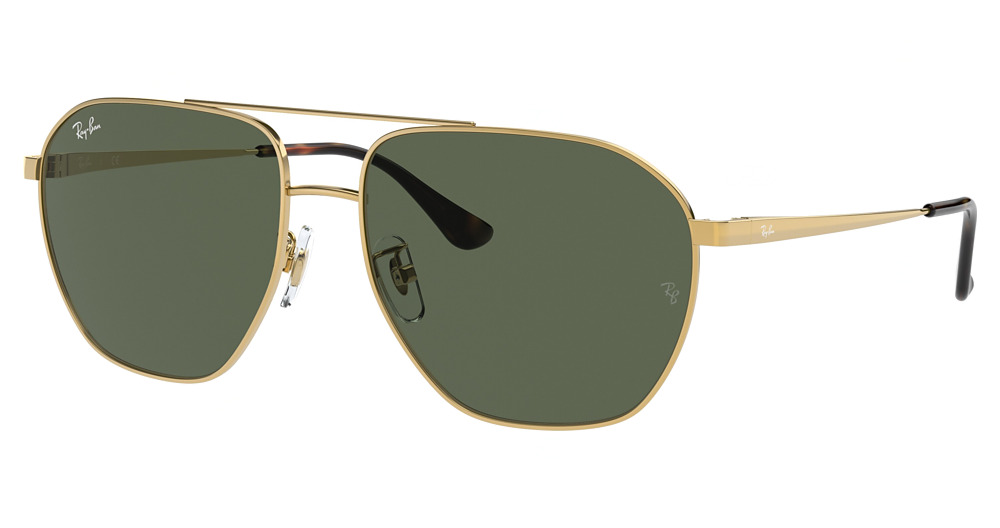 Ray-Ban RB3692D aviator sunglasses in Arista/Dark Green