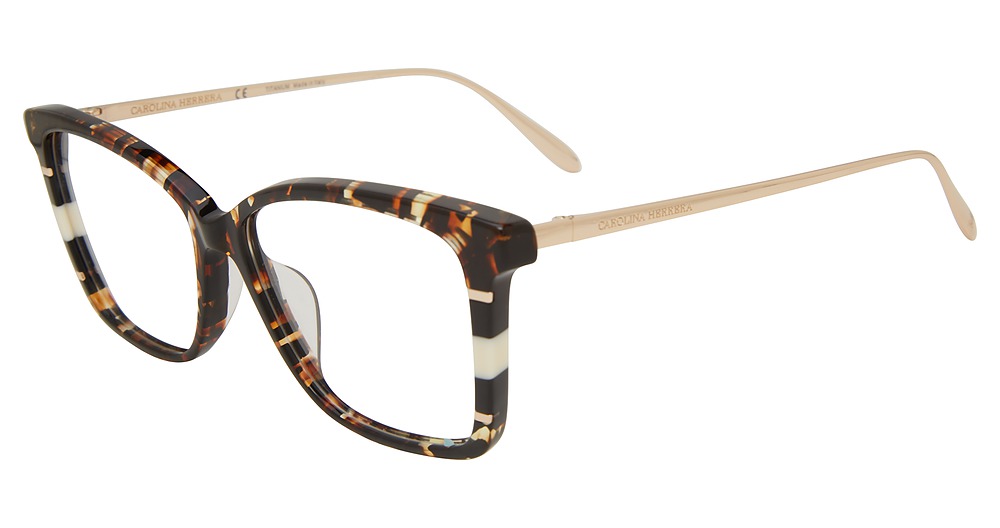 Carolina Herrera VHN630M square eyeglasses in Llight Tortoie 09 H3