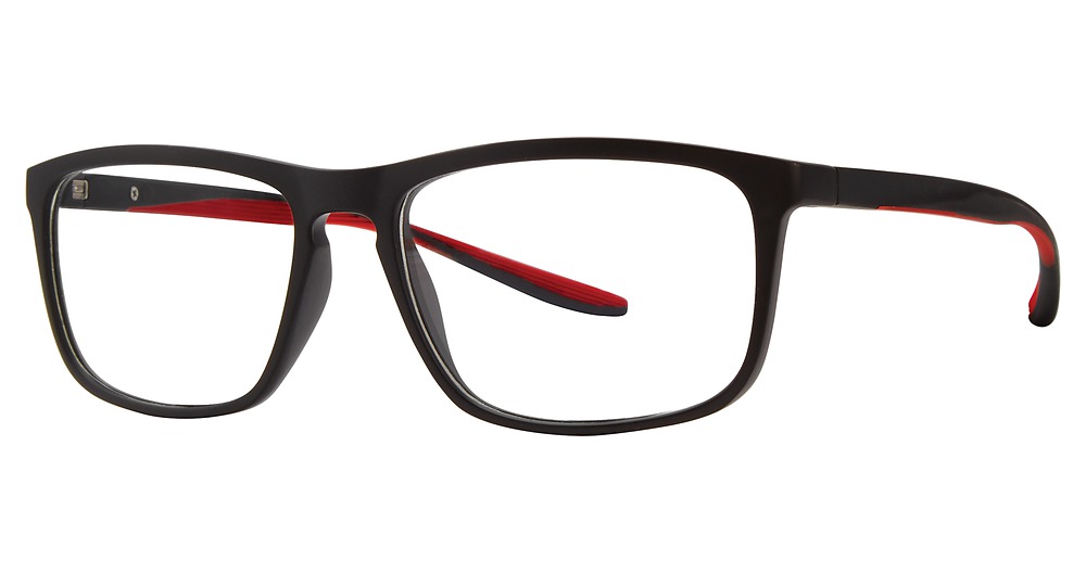 black matte/red